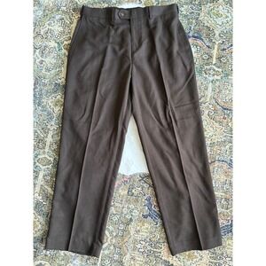Croft & Barrow Mens Flat Front Microfiber Dress Pants Brown 36x32 Expand Waist